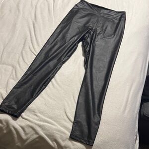 Classic Black Faux Leather Leggings